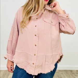 Easel lightweight button down blouse - Medium